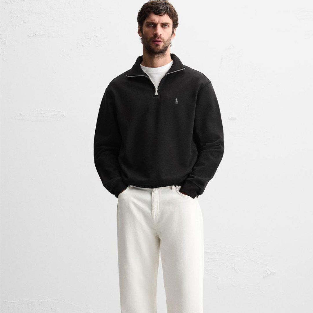 R&L™  BASIC QUARTER-ZIP BLACK