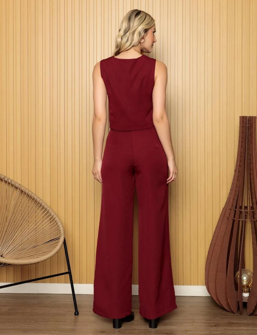 Women's Vest and Tailored Trousers Set - Elegant Fashion