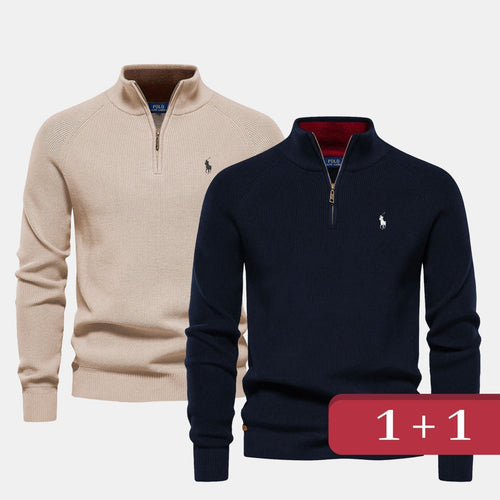 R&L 1+1 Zip Neck Sweater